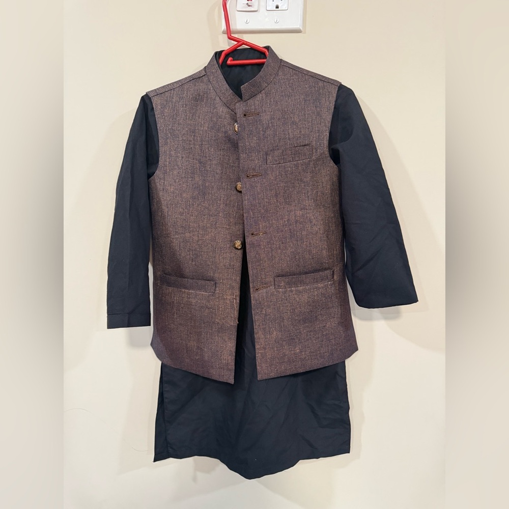 Indian Pakistani 3 piece boys shalwar kurta with waistcoat